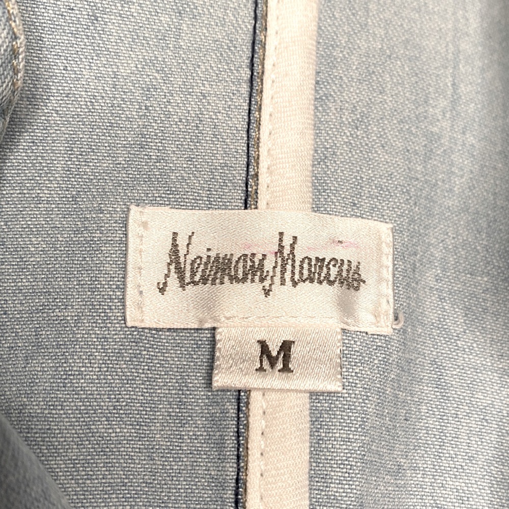 NEIMAN MARCUS CHAMBRAY JACKET SIZE MEDIUM - Picture 3 of 12